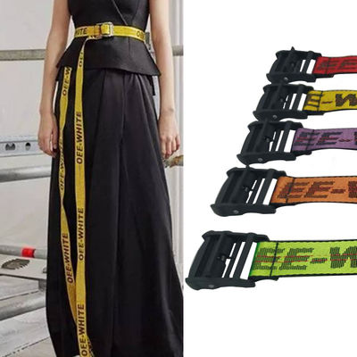 Pin Buckle Cotton Fabric Belt 130cm Polyester Webbing Belt Iron Jeans