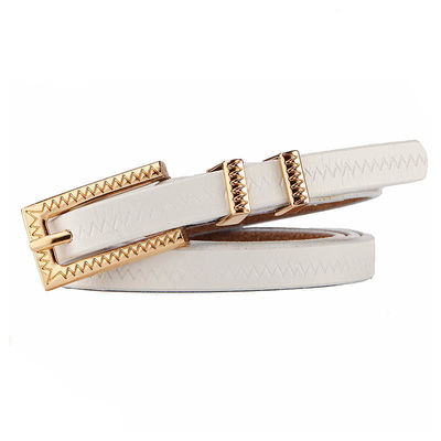 Decorative Women Leather Belt 90cm Thin Gold Belt Ladies Metal